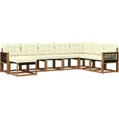 vidaXL Outdoor-Sofagarnitur 8 stk. Natur und Creme