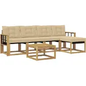 vidaXL Outdoor-Sofagarnitur 6 stk. Weiß und Beige