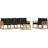 vidaXL Outdoor-Sofagarnitur 7 stk. Weiß und Schwarz