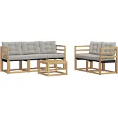 vidaXL Outdoor-Sofagarnitur mit Kissen 6 pcs Weiß und Hellgrau