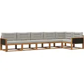 vidaXL Outdoor-Sofagarnitur 6 Stk. Natur und Hellgrau