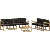 vidaXL Outdoor-Sofagarnitur 8 Stk. Weiß und Schwarz