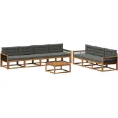 vidaXL Outdoor-Sofagarnitur 8 Stk. Natur und Anthrazit