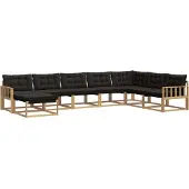 vidaXL Outdoor-Sofagarnitur 8 stk. Weiß und Schwarz Massivholz Akazie