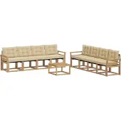 vidaXL Outdoor-Sofagarnitur 9 Stk. Weiß und Beige