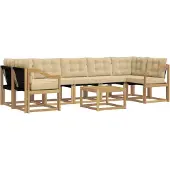 vidaXL Outdoor-Sofagarnitur mit Kissen 8 pcs Weiß und Beige