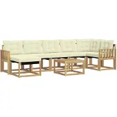 vidaXL Outdoor-Sofagarnitur 8 Stk. Weiß und Creme