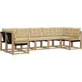 vidaXL Outdoor-Sofagarnitur 7 stk. Weiß und Beige