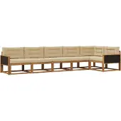 vidaXL Outdoor-Sofagarnitur 6 stk. Natur und Beige