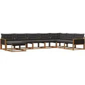 vidaXL Outdoor-Sofagarnitur 8 Stk. Natürlich und Schwarz