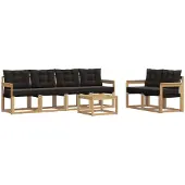 vidaXL Outdoor-Sofagarnitur 7 stk. Weiß und Schwarz