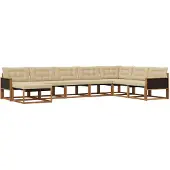 vidaXL Outdoor-Sofagarnitur mit Kissen 8 pcs Natur und Beige