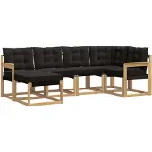 vidaXL Outdoor-Sofagarnitur mit Kissen 6 pcs Weiß und Schwarz
