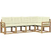 vidaXL Outdoor-Sofagarnitur 5 stk. Weiß und Creme