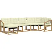 vidaXL Outdoor-Sofagarnitur mit Kissen 7 pcs Weiß und Creme