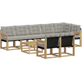 vidaXL Outdoor-Sofagarnitur 9 stk. Weiß und Hellgrau