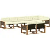 vidaXL Outdoor-Sofagarnitur 8 Stk. Natur und Creme
