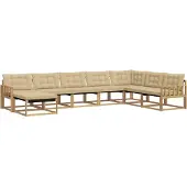 vidaXL Outdoor-Sofagarnitur 8 Stk. Weiß und Beige Massivholz Akazie