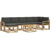 vidaXL Outdoor-Sofagarnitur 8 stk. Weiß und Anthrazit Polyester