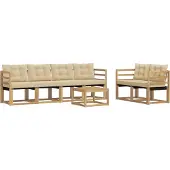vidaXL Outdoor-Sofagarnitur 7 Stk. Weiß und Beige