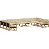 vidaXL Outdoor-Sofagarnitur 10 Stk. Weiß und Beige