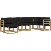 vidaXL Outdoor-Sofagarnitur 7 Stk. Weiß und Schwarz