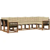 vidaXL Outdoor-Sofagarnitur 7 stk. Natur und Beige