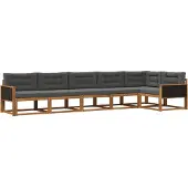 vidaXL Outdoor-Sofagarnitur 6 stk. Natur und Anthrazit
