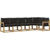 vidaXL Outdoor-Sofagarnitur mit Kissen 6 pcs Weiß und Schwarz