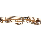 vidaXL Outdoor-Sofagarnitur 9 pcs Natur Massivholz Akazie