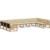 vidaXL Outdoor-Sofagarnitur mit Kissen 10 pcs Weiß und Beige