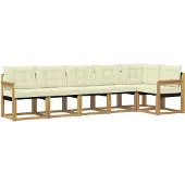 vidaXL Outdoor-Sofagarnitur 6 Stk. Weiß und Creme