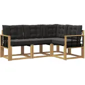 vidaXL Outdoor-Sofagarnitur 4 Stk. Weiß und Schwarz