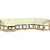 vidaXL Outdoor-Sofagarnitur 8 Stk. Weiß und Creme