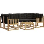 vidaXL Outdoor-Sofagarnitur 7 stk. Weiß und Schwarz