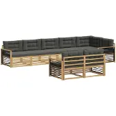 vidaXL Outdoor-Sofagarnitur 8 stk. Weiß und Anthrazit Polyester