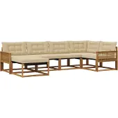 vidaXL Outdoor-Sofagarnitur mit Kissen 6 pcs Natur und Beige