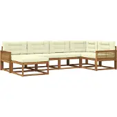 vidaXL Outdoor-Sofagarnitur 6 Stk. Natur und Creme