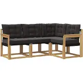vidaXL Outdoor-Sofagarnitur 4 Stk. Weiß und Schwarz