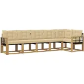 vidaXL Outdoor-Sofagarnitur 6 Stk. Weiß und Beige
