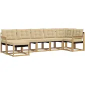vidaXL Outdoor-Sofagarnitur 7 Stk. Weiß und Beige
