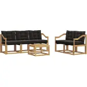 vidaXL Outdoor-Sofagarnitur 6 Stk. Weiß und Schwarz