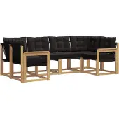 vidaXL Outdoor-Sofagarnitur mit Kissen 6 pcs Weiß und Schwarz