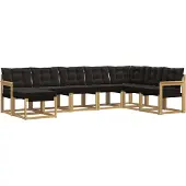 vidaXL Outdoor-Sofagarnitur mit Kissen 8 pcs Weiß und Schwarz