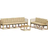 vidaXL Outdoor-Sofagarnitur 8 Stk. Weiß und Beige