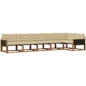 vidaXL Outdoor-Sofagarnitur 6 stk. Natur und Beige