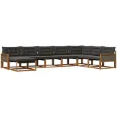 vidaXL Outdoor-Sofagarnitur 8 stk. Natürlich und Schwarz