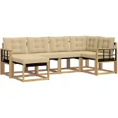vidaXL Outdoor-Sofagarnitur 6 stk. Weiß und Beige
