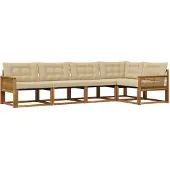 vidaXL Outdoor-Sofagarnitur 5 Stk. Natur und Beige