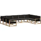 vidaXL Outdoor-Sofagarnitur 9 Stk. Weiß und Schwarz